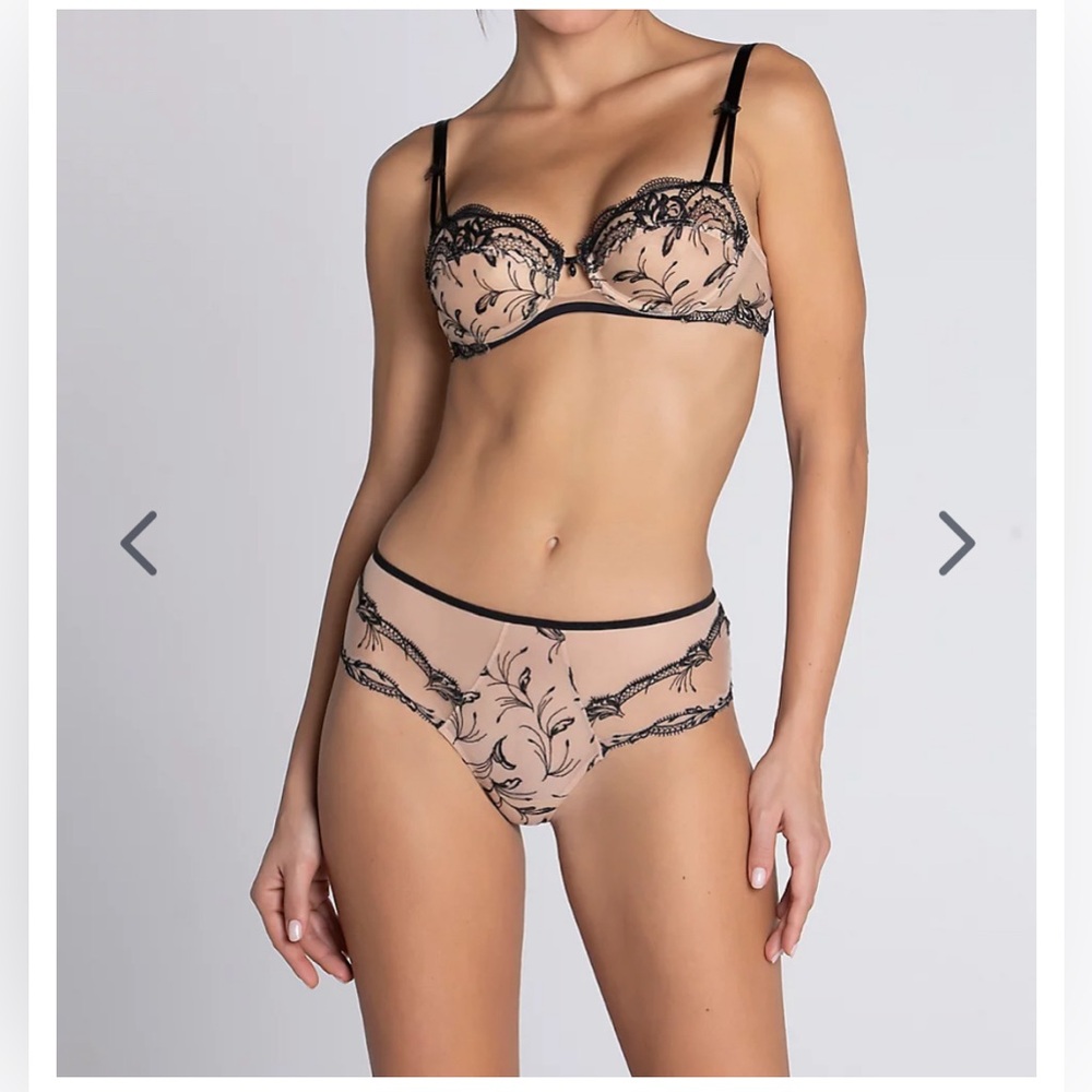 NWT - Lise Charmel Follement Sexy Demi Cup Bra (36B) and boyshort panty (XL)